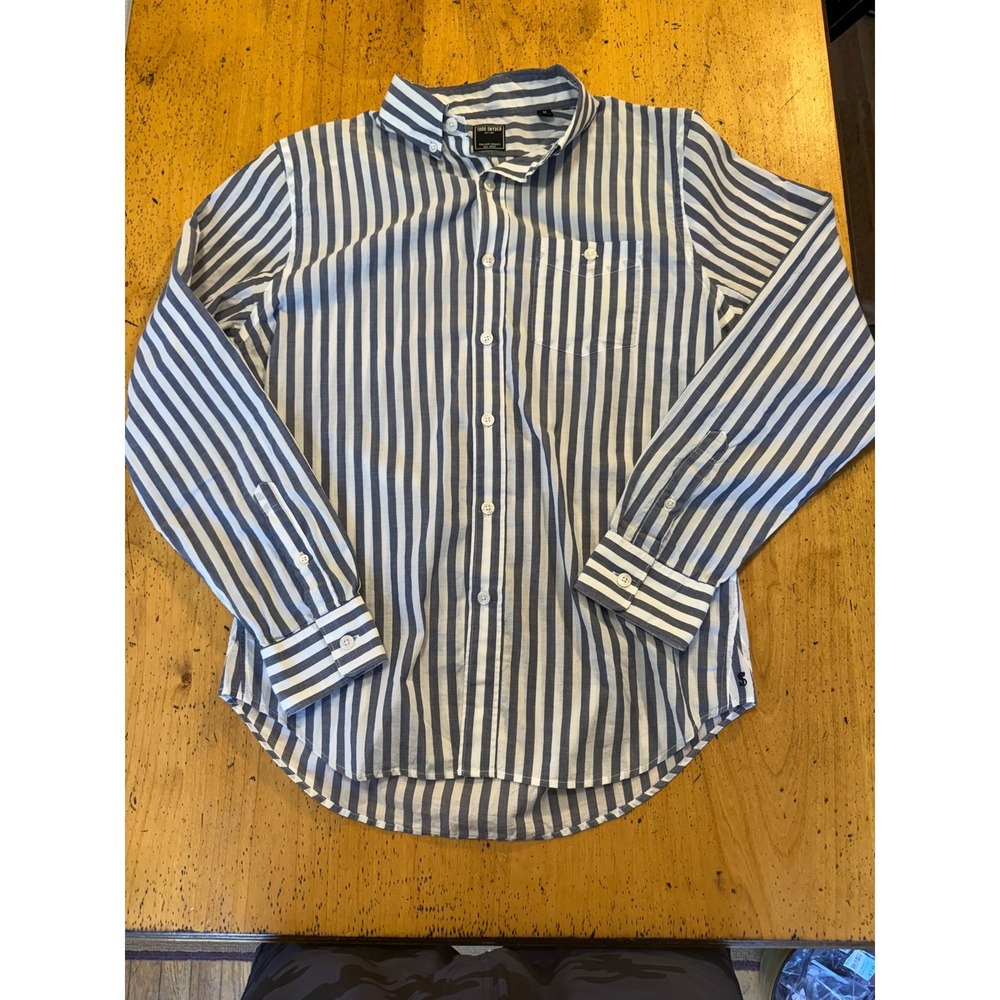 Todd Snyder Tailored Stripe Size M Blue White Cotton Button Down Shirt